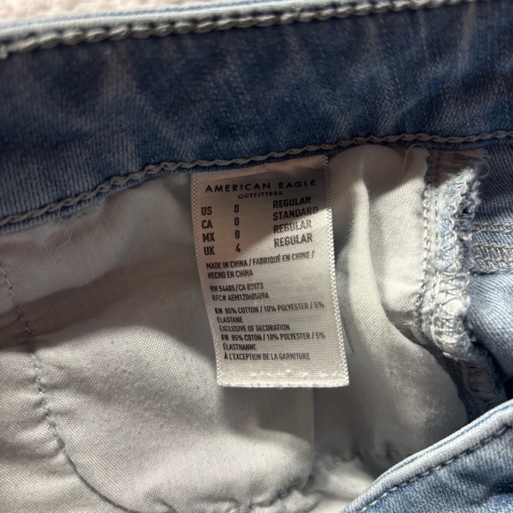 American Eagle Jeans Womens 0 Super High Rise Jegging Distressed Grunge Stretch - Picture 4 of 6